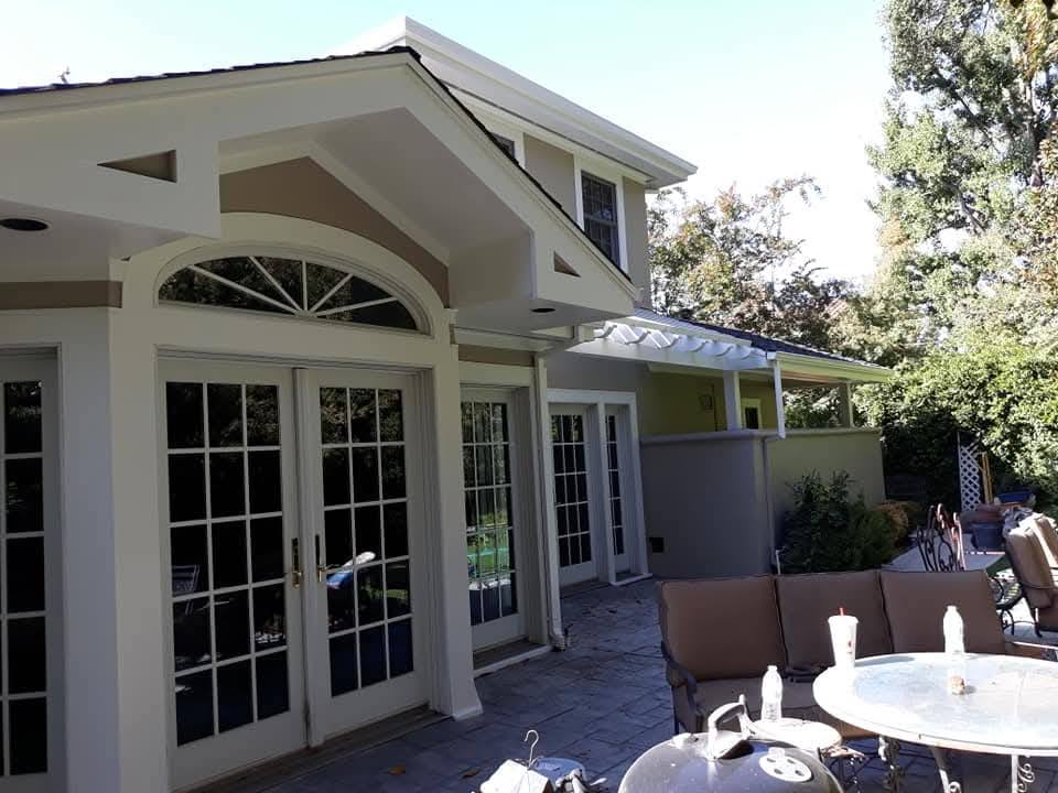 Exterior - Patio area and French door trim painting