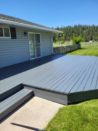 Exterior - Professional wooden deck painting and house siding refresh